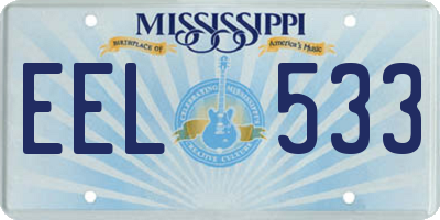 MS license plate EEL533