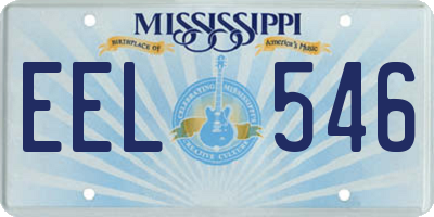 MS license plate EEL546
