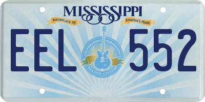 MS license plate EEL552