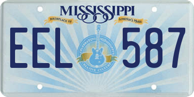 MS license plate EEL587