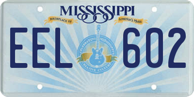MS license plate EEL602