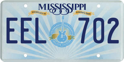 MS license plate EEL702