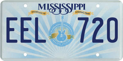 MS license plate EEL720