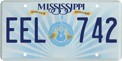 MS license plate EEL742