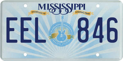 MS license plate EEL846