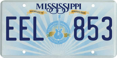 MS license plate EEL853