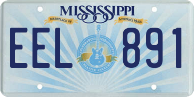 MS license plate EEL891