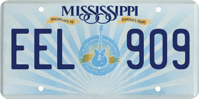 MS license plate EEL909