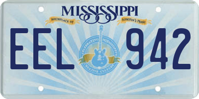 MS license plate EEL942