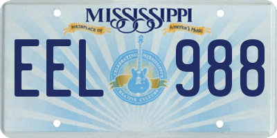 MS license plate EEL988
