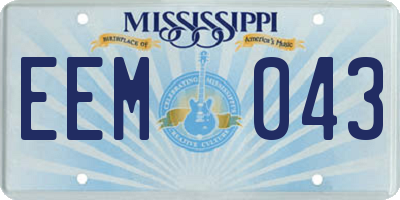 MS license plate EEM043