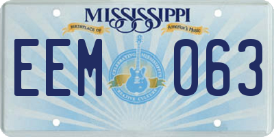 MS license plate EEM063