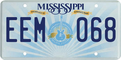 MS license plate EEM068