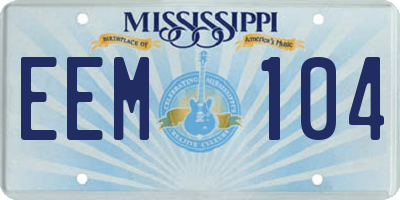 MS license plate EEM104