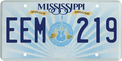 MS license plate EEM219