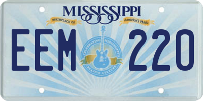 MS license plate EEM220
