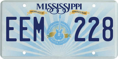 MS license plate EEM228