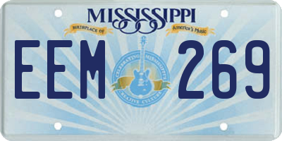 MS license plate EEM269
