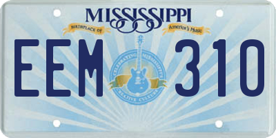 MS license plate EEM310
