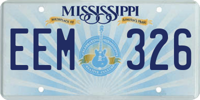 MS license plate EEM326