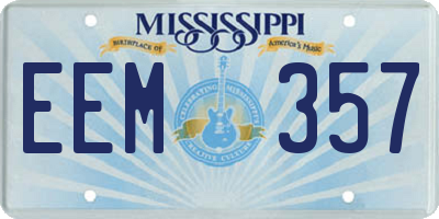 MS license plate EEM357