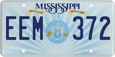 MS license plate EEM372