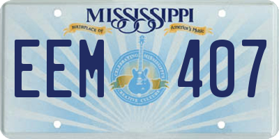 MS license plate EEM407