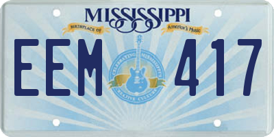 MS license plate EEM417