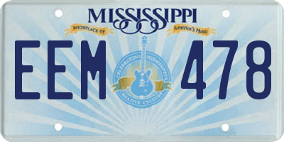 MS license plate EEM478