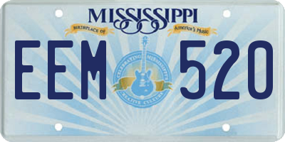 MS license plate EEM520