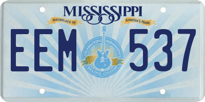 MS license plate EEM537
