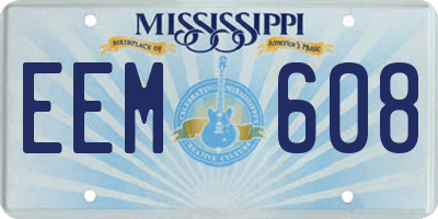 MS license plate EEM608