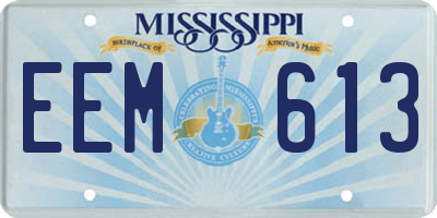 MS license plate EEM613