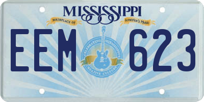 MS license plate EEM623
