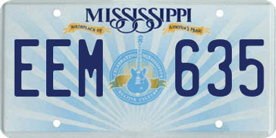MS license plate EEM635