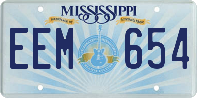 MS license plate EEM654