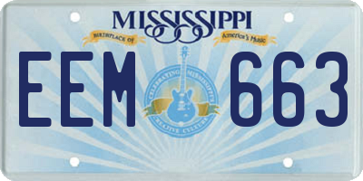 MS license plate EEM663