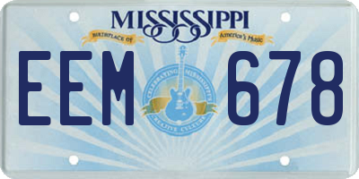 MS license plate EEM678
