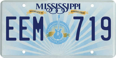 MS license plate EEM719