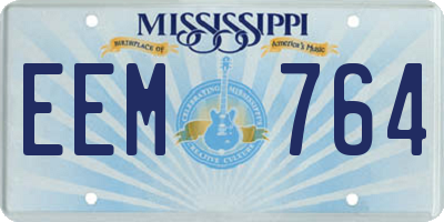 MS license plate EEM764