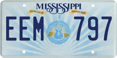 MS license plate EEM797