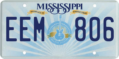 MS license plate EEM806