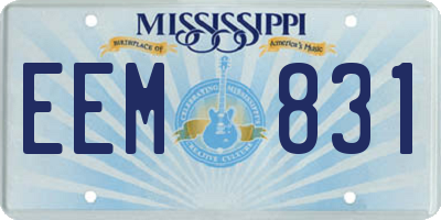 MS license plate EEM831