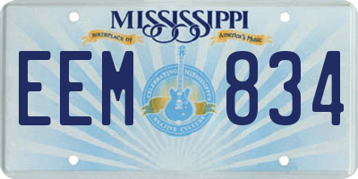 MS license plate EEM834