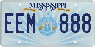 MS license plate EEM888
