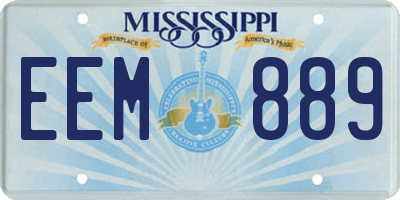 MS license plate EEM889