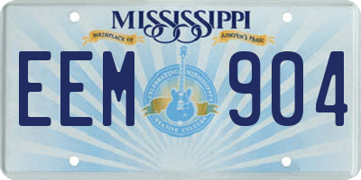 MS license plate EEM904