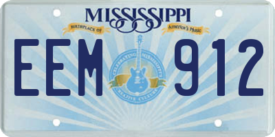 MS license plate EEM912