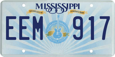 MS license plate EEM917