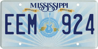 MS license plate EEM924